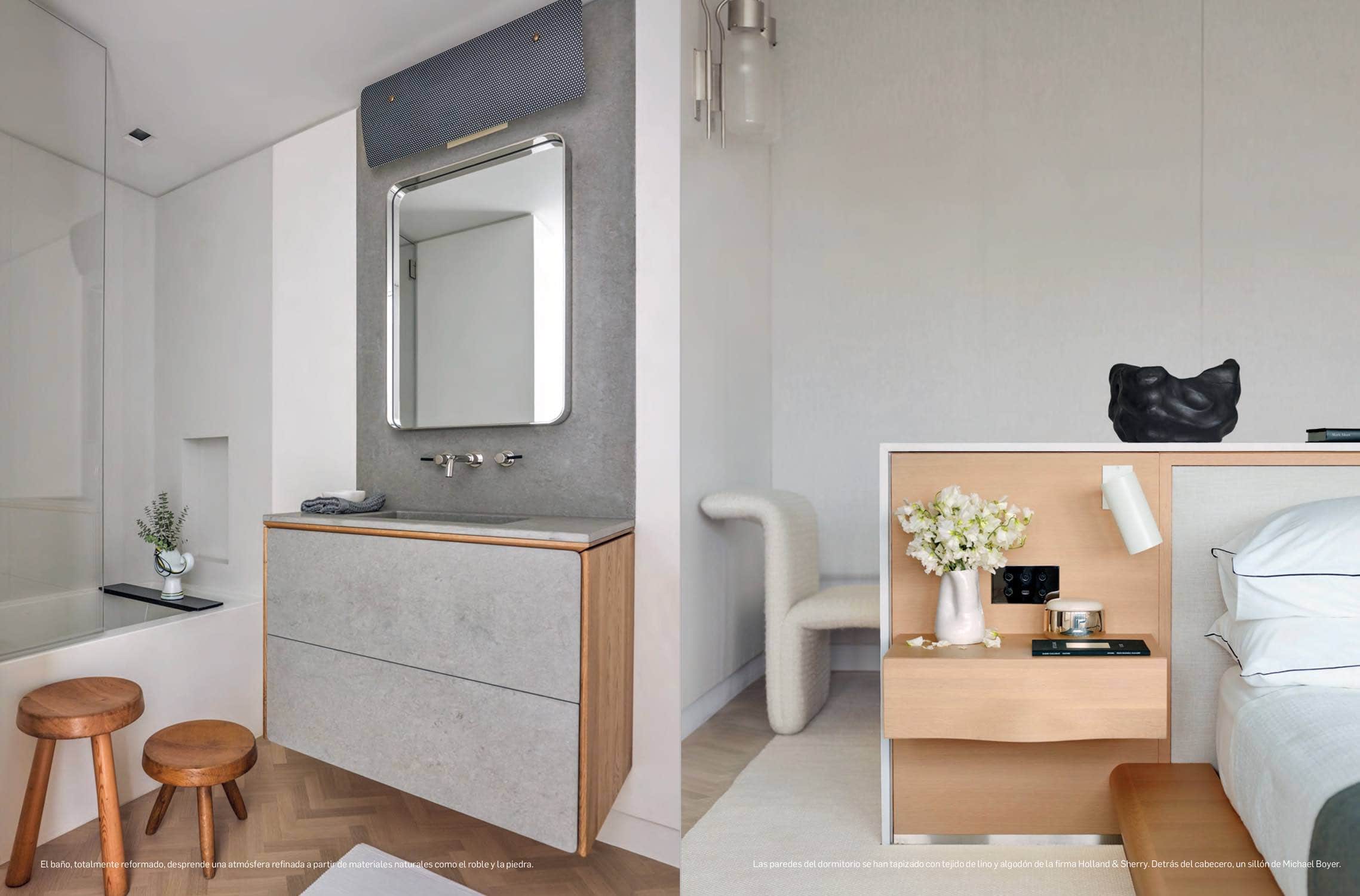 Shown here is a bathroom design by Carol Egan Interiors.  Master bedroom with custom bed design by Studio Carol Egan.