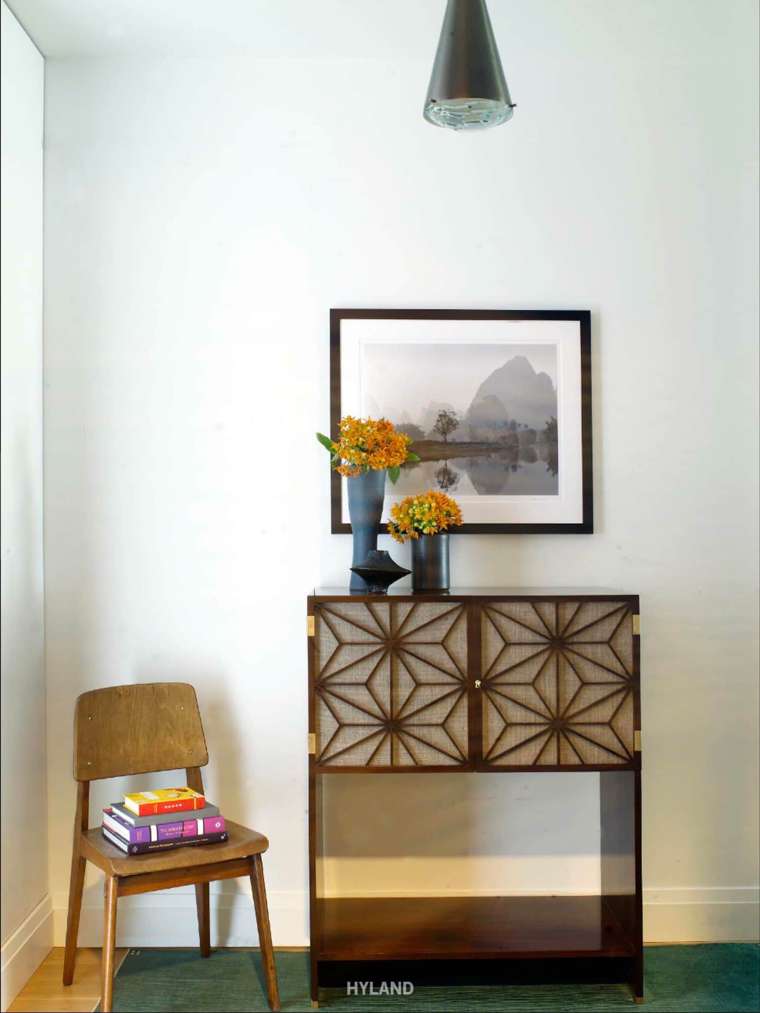 Shown here is a photograph of Tribeca apartment designed by Carol Egan featured September 2011 of Spanish Architectural Digest.